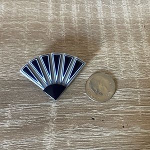 RARE Vintage Lea Stein 1970s Laminated Celluloid Fan Brooch Pin